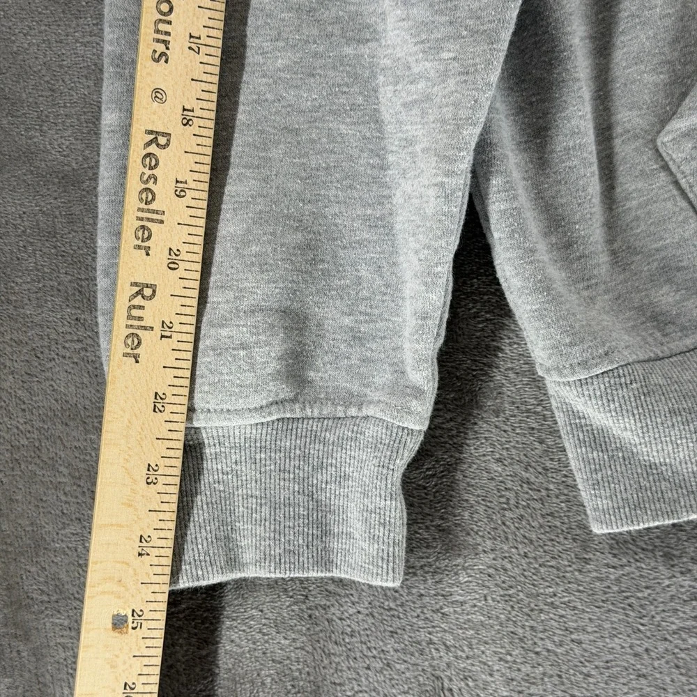 True Religion Hoodie Mens L Rect Two Tone Gray Buddha Graphic EUC